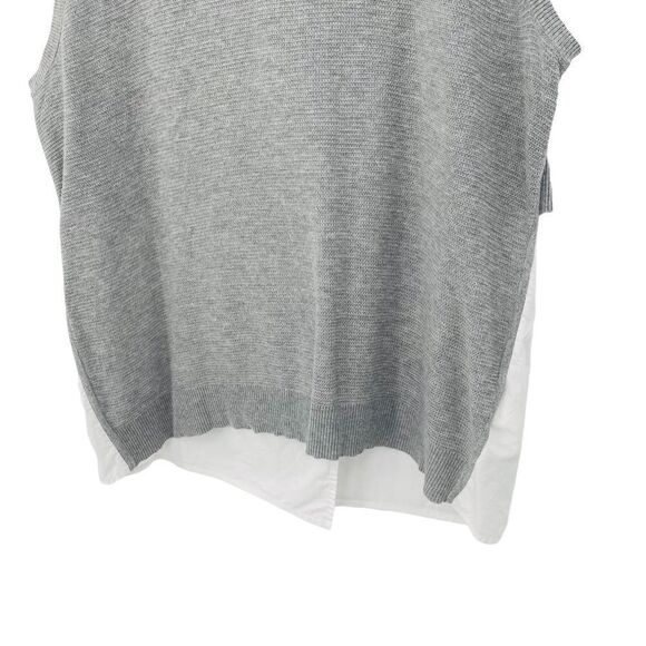 Banana Republic gray knit muscle top with white shirt tails size medium - Picture 4 of 7